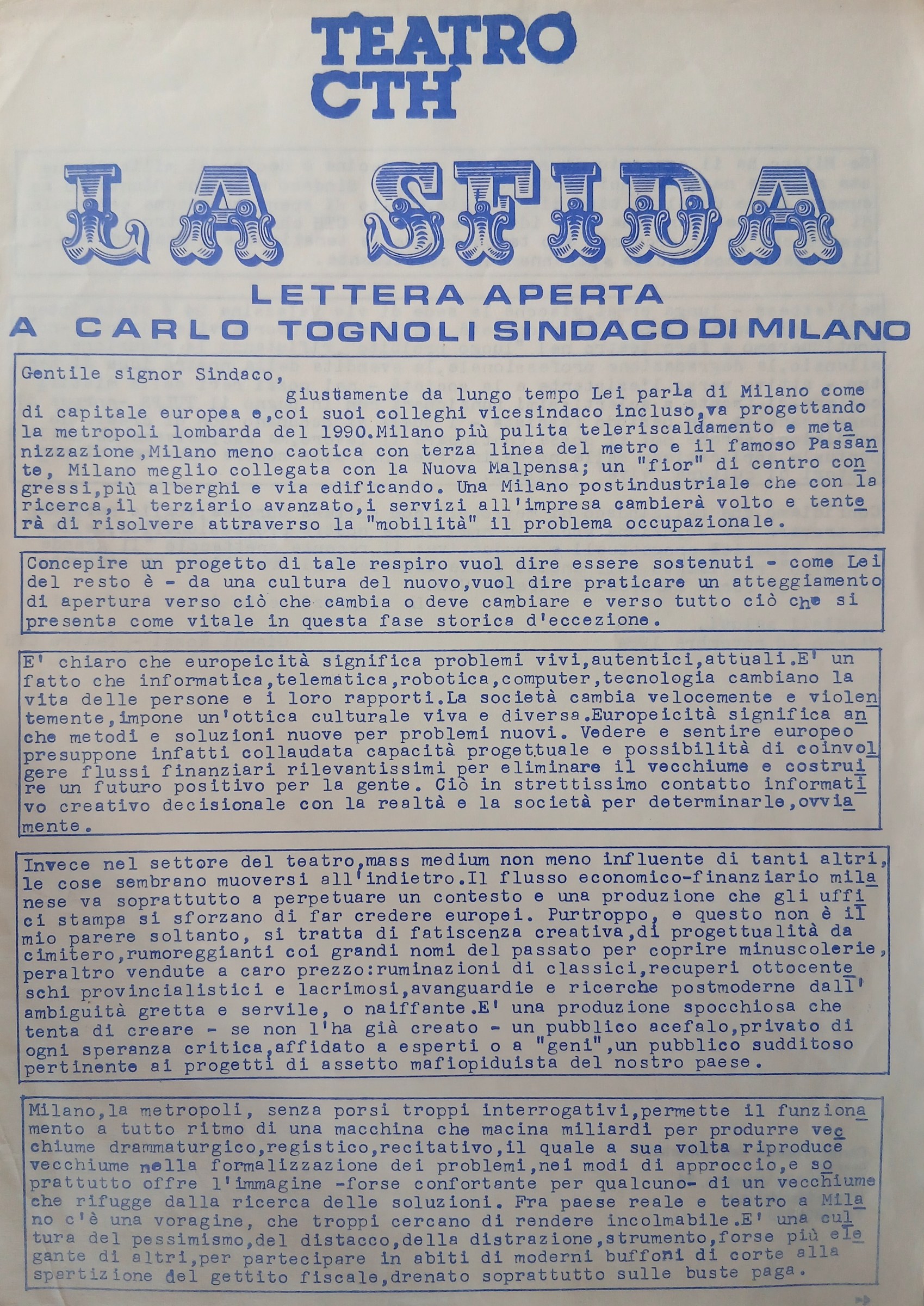 Locandina Lettera aperta a Carlo Tognoli 1