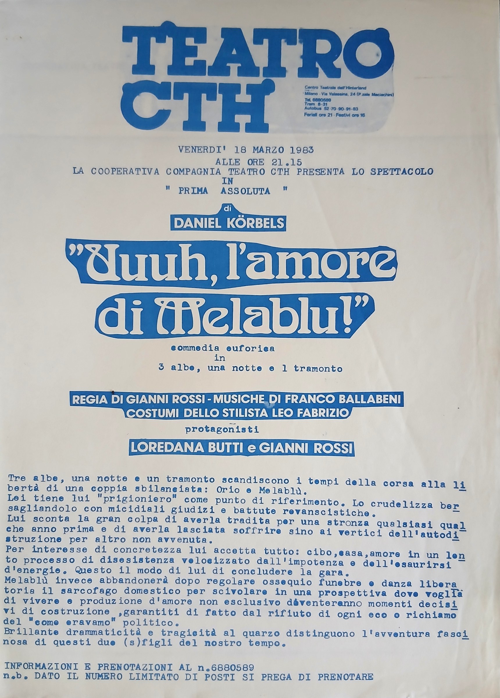 INFO Locandina Uuuh, l'amore di Melablù!